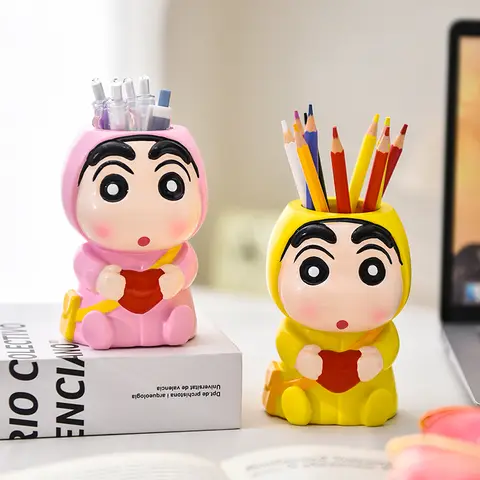 Miniso Cute Bixin Crayon Shin Chan Pen Holder Series Office Desk Pen Holder Storage Ornament Creative Commemorative Gift