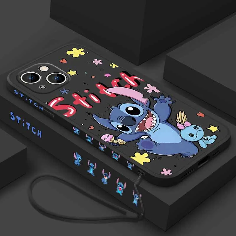 ديزني الآيس كريم غرزة لسامسونج غالاكسي S25 S24 S23 S22 S21 S20 FE لايت زائد الترا السائل اليسار حبل جراب هاتف