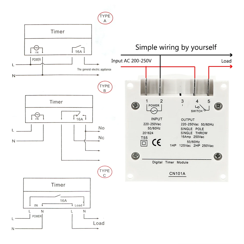 Timer programmabile settimanale giornaliero AC 220-250V LCD digitale interruttore elettronico di controllo del tempo