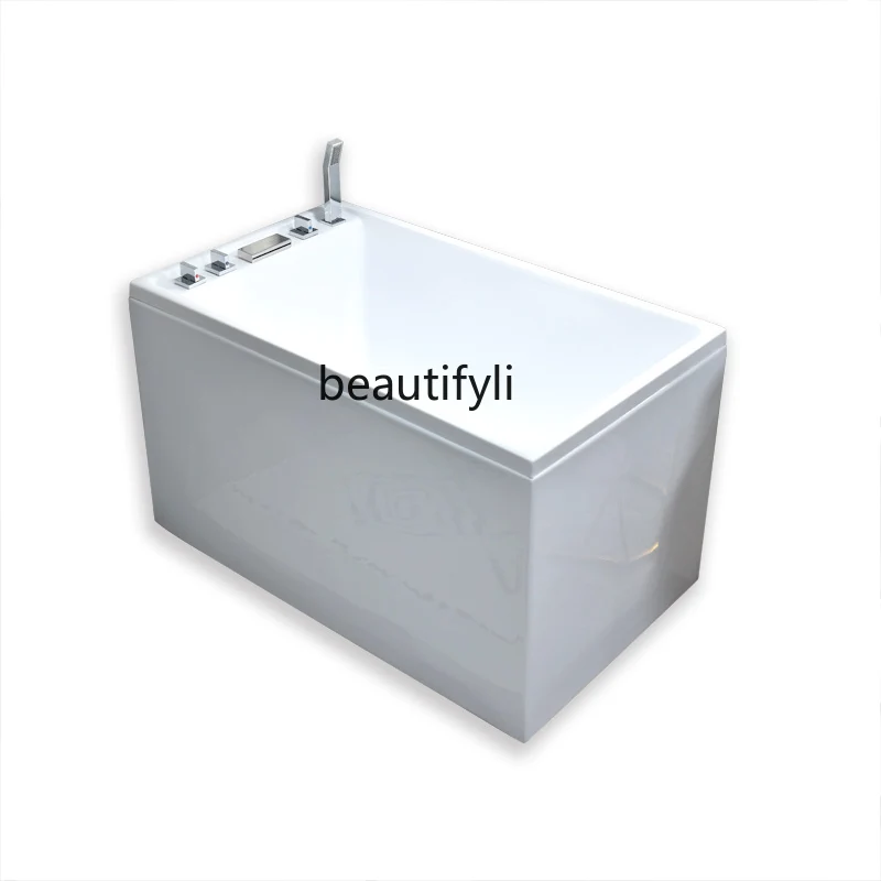 

Japanese-Style Small Apartment Household Bathtub Square Deep Bubble Acrylic Mini Bathtub Independent Integrated home decor