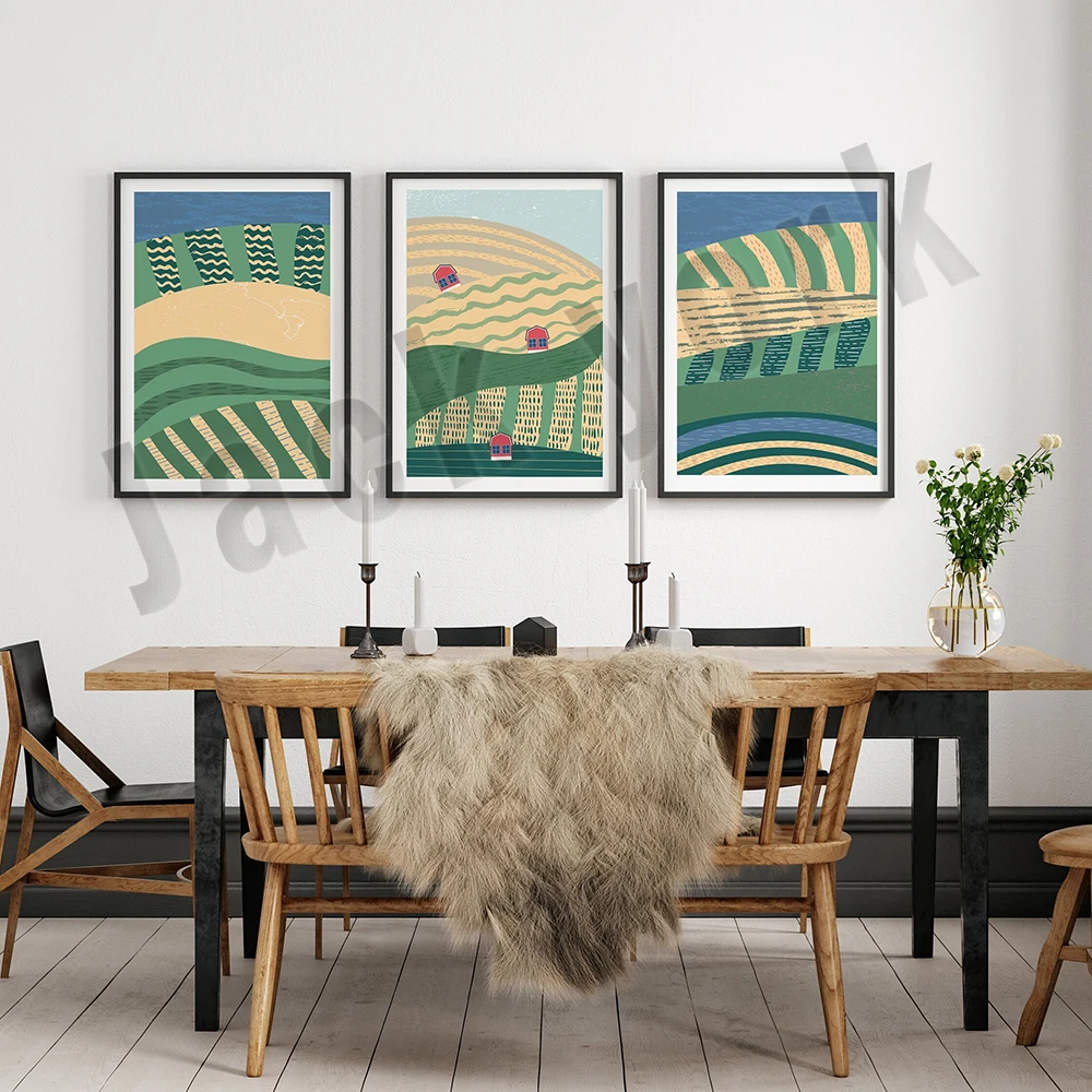 

Modern Farmhouse Gallery Wall Art Poster, Farmhouse Decor Pattern Neutral Wall Art Print, Minimalist French Country Decor
