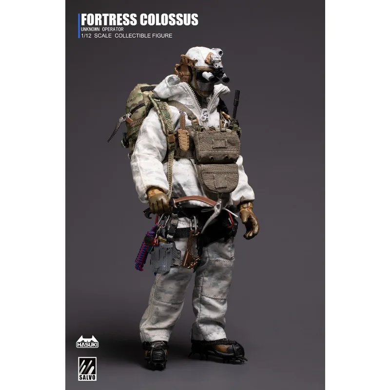 [Op voorraad] HASUKI Originele SALVO-serie Black Action Snow Mountain Ghost 1/12 Soldaat Mobiele pop Prachtig model speelgoedornament