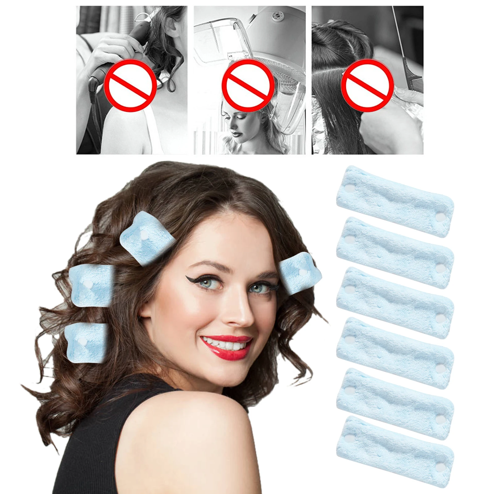 6 Pieces Pillow Rollers Soft Hair Rollers Heatless Curl Rollers DIY Sponge Nighttime Hair Curlers Overnight Pillow Curlers For