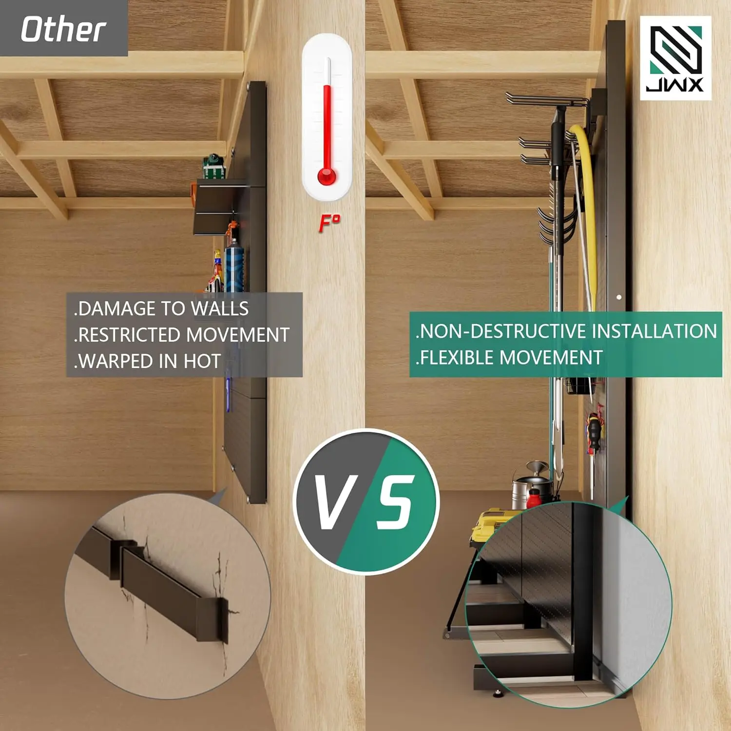 Garage Pegboard Tool Organizer Free Standing, Organizer Storage Rack With 21 Pegboard Storage Set Max 300 Lbs Super Heavy