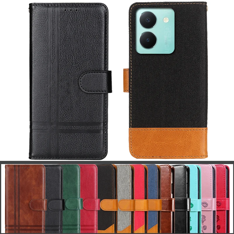 For VIVO Y36 4G 5G Premium Leather Wallet Leather Flip Card Slot Cover For VIVO Y27 Y 27 Y 36 4G 5G VIVOY36 Phone Case