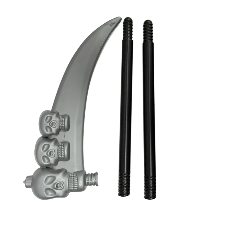Grim Reapers Scythe อาวุธปลอม Skull Faux Scythe Blade Sickles ของเล่นสำหรับแกล้งทำเป็น