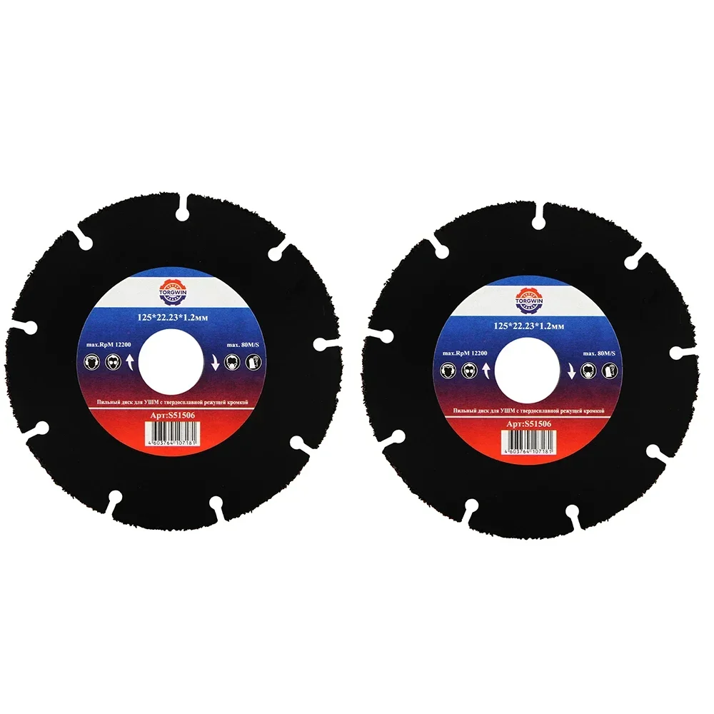 2 Pcs 125mm Diamond Saw Blade Cutting Disc 22.23mm On An Angle Grinder For Cutting Wood/Plastic/Laminate Dry Cutting Work Tool