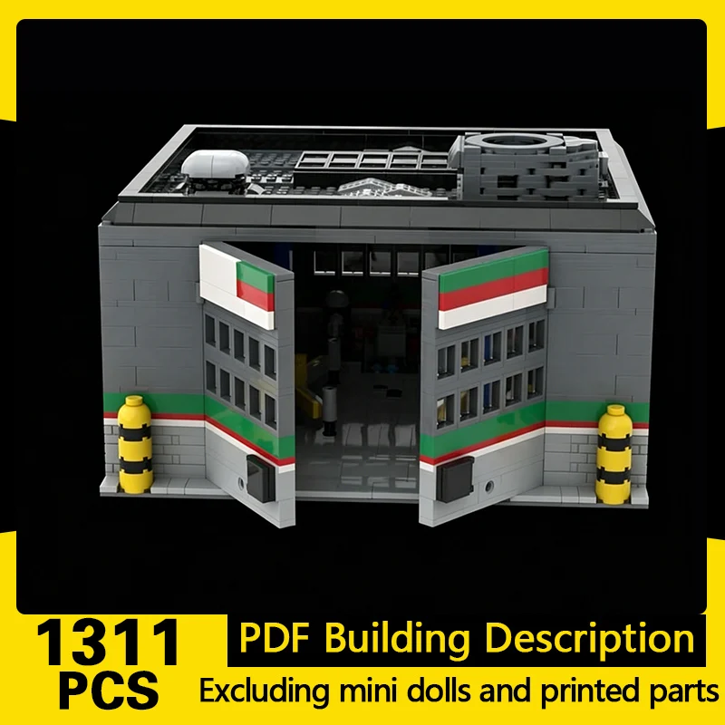 City Street View Model MOC Building Bricks Performance Shop Modular Technology Gifts Holiday Assemble Children Toys Suit