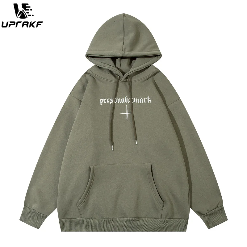 UPRAKF Hoodie Oversize Vintage Long Sleeve Casual Harajuku Fashion Autumn High Quality Streetwear Simple Design Front Pocket