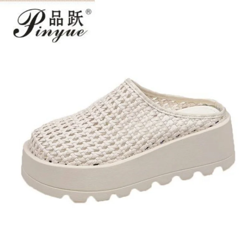 

Fashion Casual Women Shoes Summer New Round Toe Flat Shoes Thick Soled Non Slip Women's Slippers Comfor Simple Women's Sandals