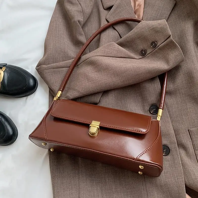 

Vintage High-grade Texture Underarm Bag Women Handlebag 2025 New Package French Niche Shoulder Bag All Fashion Baguette Bag