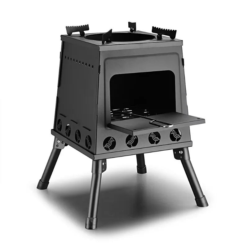

【Best-selling】Outdoor Cast Iron Firewood Stove Portable Windproof Detachable Camping Barbecue Picnic Folding Mobile