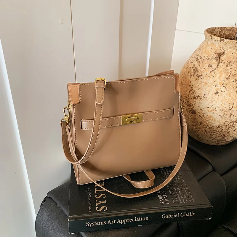 2025 Nuova borsa a tracolla in pelle - Borsa a tracolla da donna con chiusura patchwork, elegante e spaziosa per lavoro/giornamente