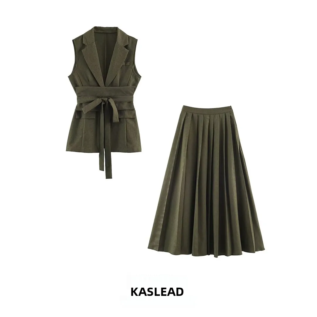 KASLEAD New Women's Fashion Commute Two-Piece Set Design Sensation High-End  Style Autumn Collection
