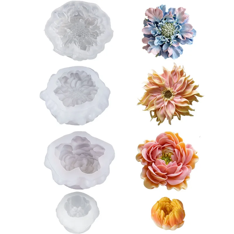 

3D Flower Silicone Mold for Mousse Cake Frosting DIY Flower Candle Soap Resin Craft Mould