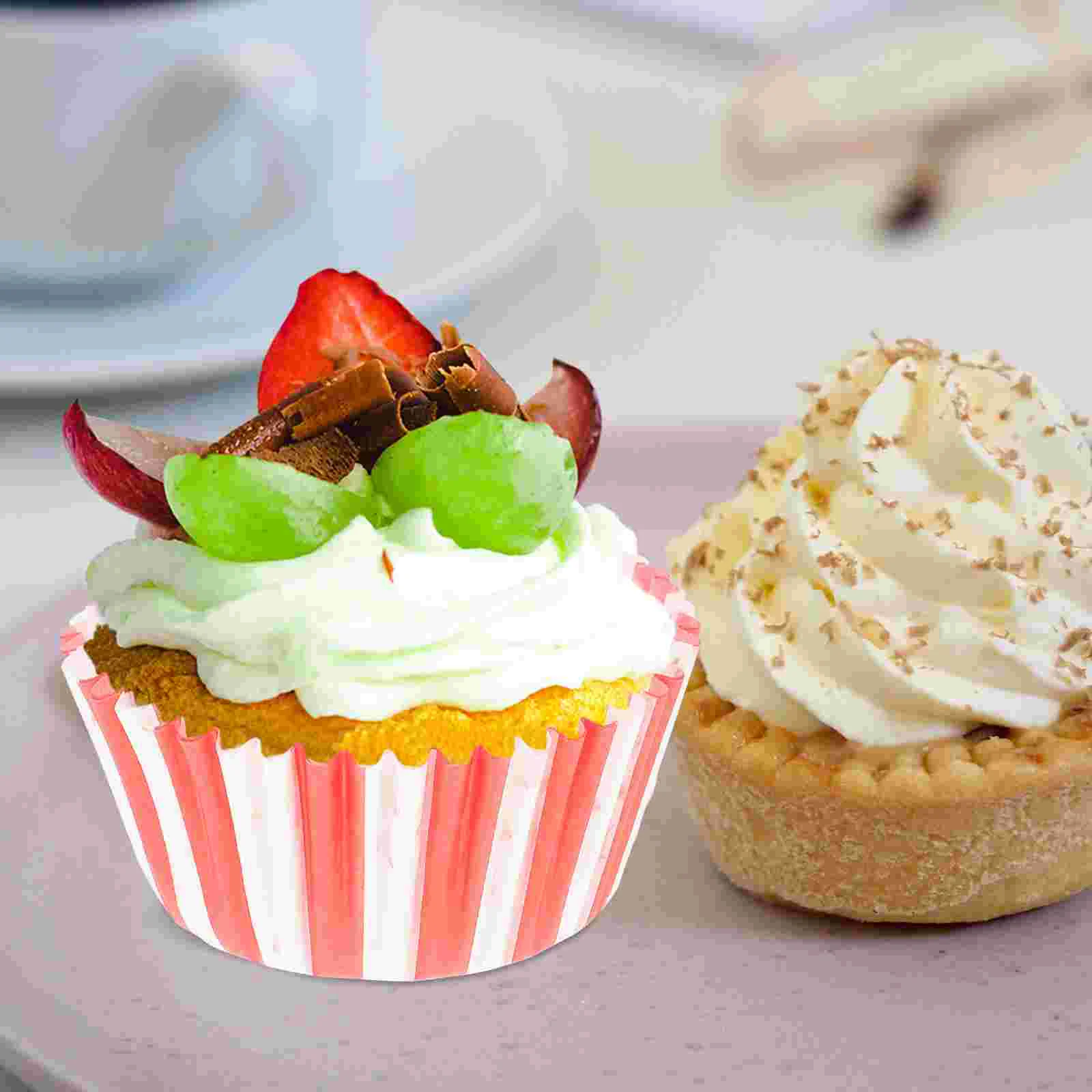 100 Pcs Cake Tray Tools Free Shipping Cup Red Cupcake Liners Jumbo Paper Baking Cups for Muffins Stripe