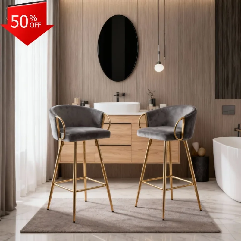 High Chair High Kitchen Stool Kitchen Counter Stools Barstools Home Bar Chair with Backrest Barstool Tabourets De Bar Chairs