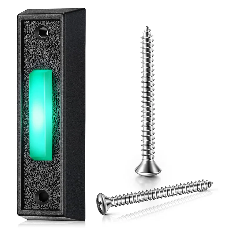 1 Stuks Bedrade Deurbel Knop Met Led Licht, Vervanging Van Deurbelring Knop, Muur Gemonteerde Deur Opener Schakelaar