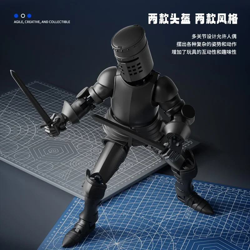 New knight lucky doll 13 joints Building Blocks movable 3D printed doll toy 3rd generation dummy DIY decompression