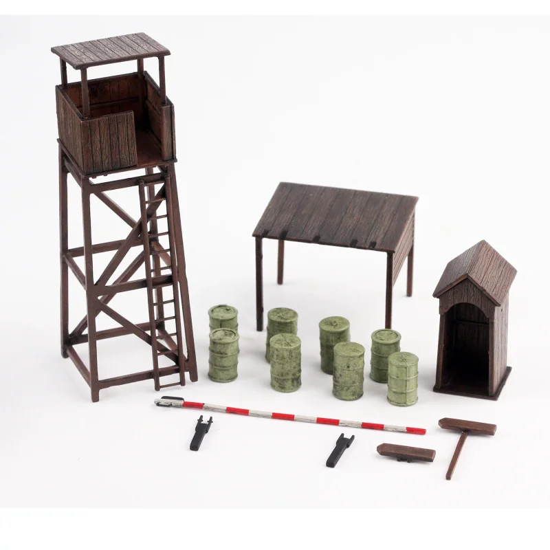 1:72 Scale Model 3D Printing Painted Resin Figure Checkpoint Card Guard Building Accessories Scene Accessory Collection Display