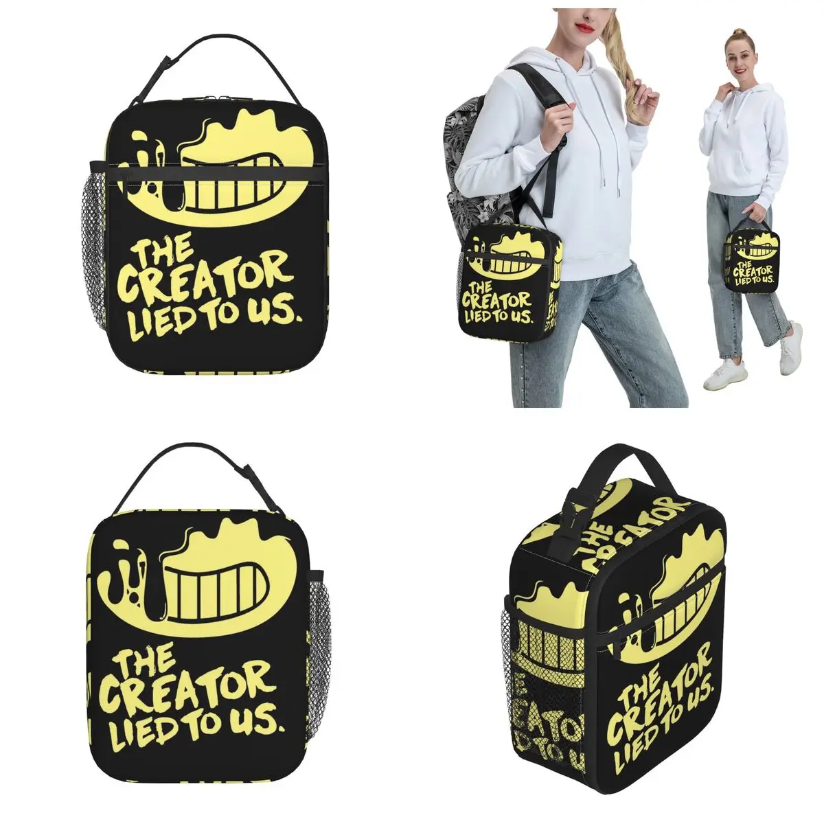 Funny Bendy And Machine Game Accessories Insulated Lunch Bag For Travel Food Container Portable Cooler Thermal Lunch Boxes