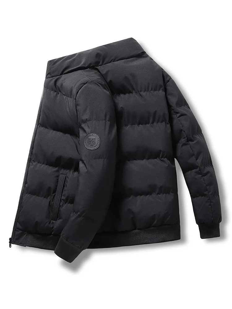 

Утепленная теплая зимняя новая мужская хлопковая куртка с воротником-стойкой, универсальная, свободного кроя, для повседневной носки, из полиэфирного волокна