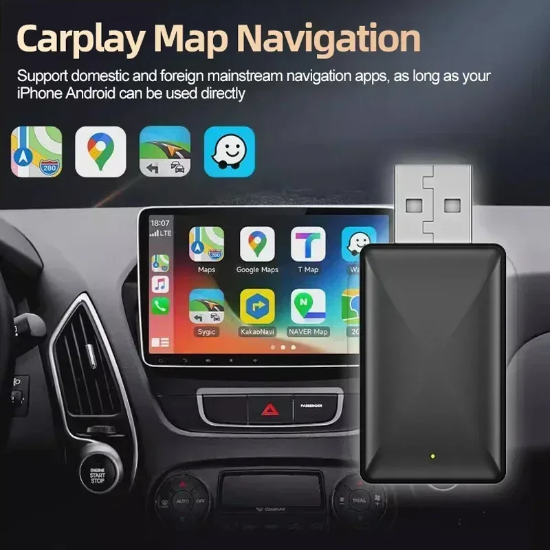 起亜スティンガーファッション自動アダプタ Carplay ワイヤレスプラグアンドプレイ Carplay アダプタ Android ユニバーサル新 2in1 ワイヤレス Android