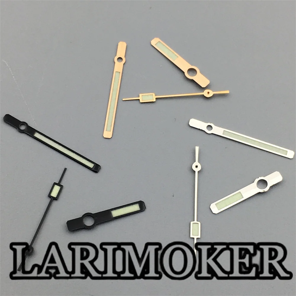 

LARIMOKER Watch Hands Black Silver Gold Fit NH35 Automatic Movement Watch C3 Green Luminous For Modified Replacement P