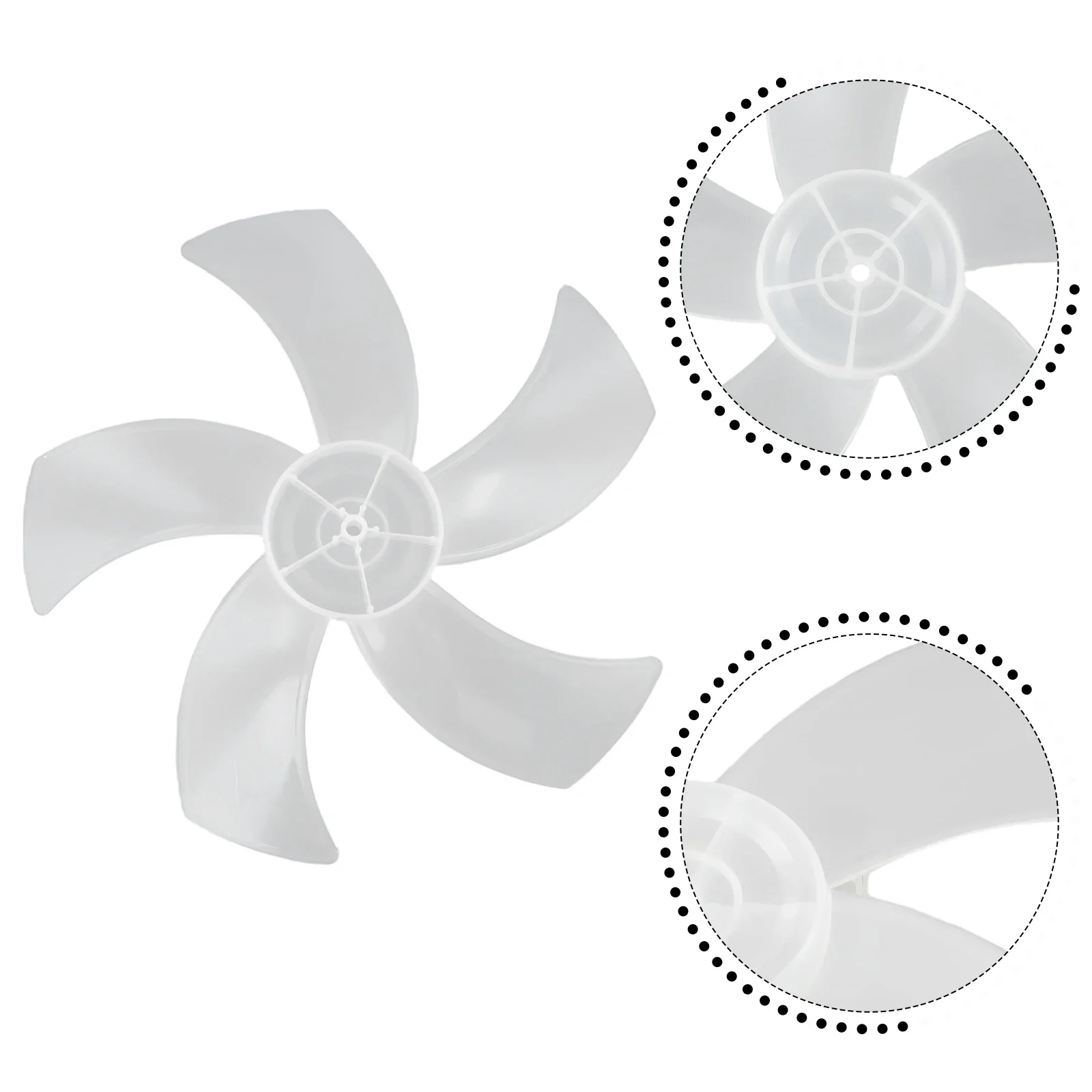 Lame de ventilateur électrique domestique, accessoires, mini cuir chevelu, ventilateur de sol, bruit lent, lame de vent avec couvercle d'écrou, 5 feuilles, 1PC