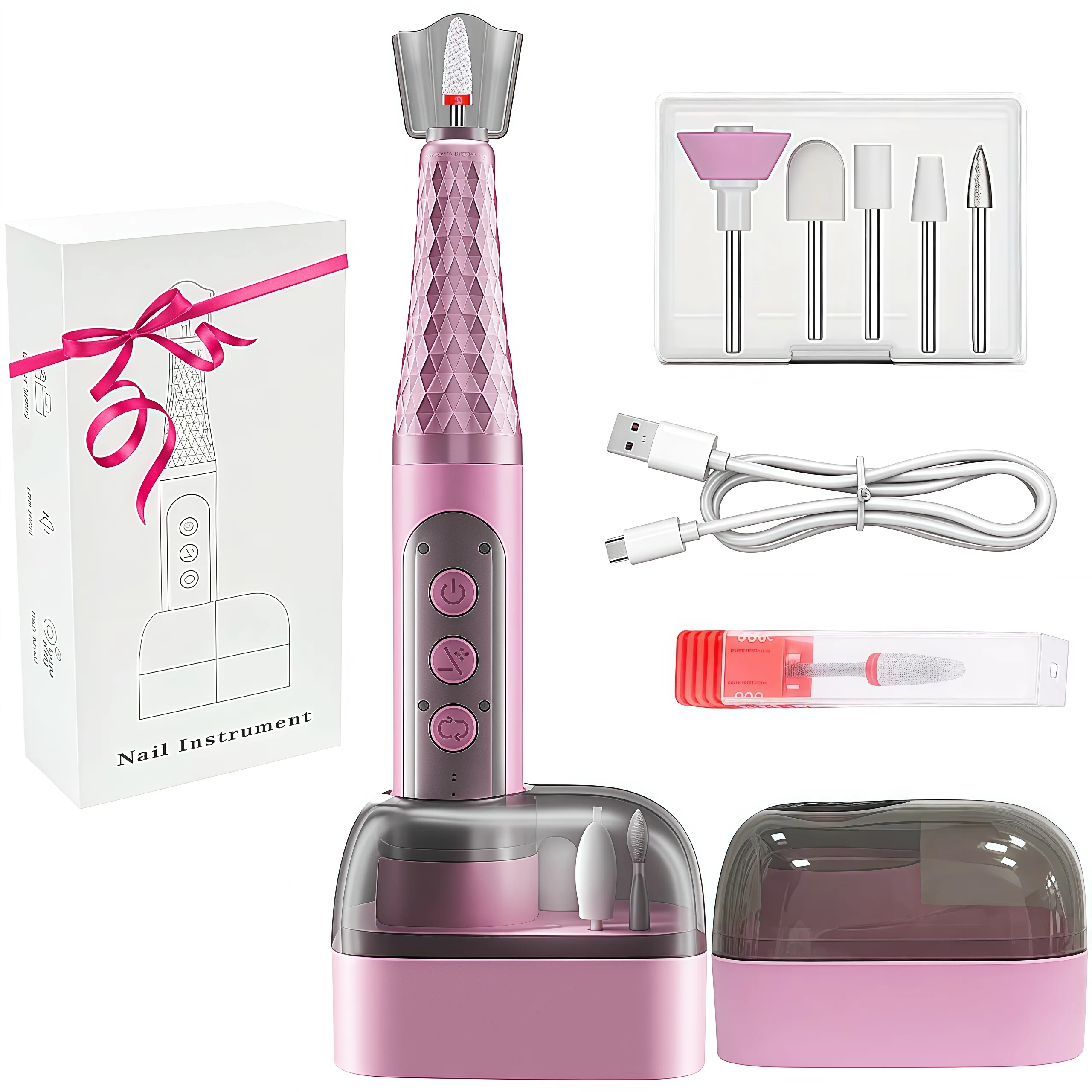 

USB Nail Polish Grinding Pen DIY Home Use Nail Care Kit for Grinding Nails