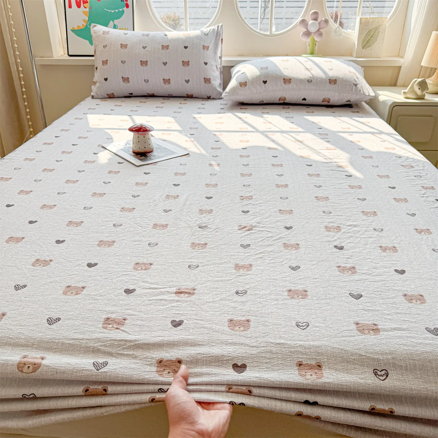 Sábana Ajustable Jacquard con Elástico Individual, Ropa de Cama Queen, King, Sábana Hipoalergénica, Colcha de Cama Casal