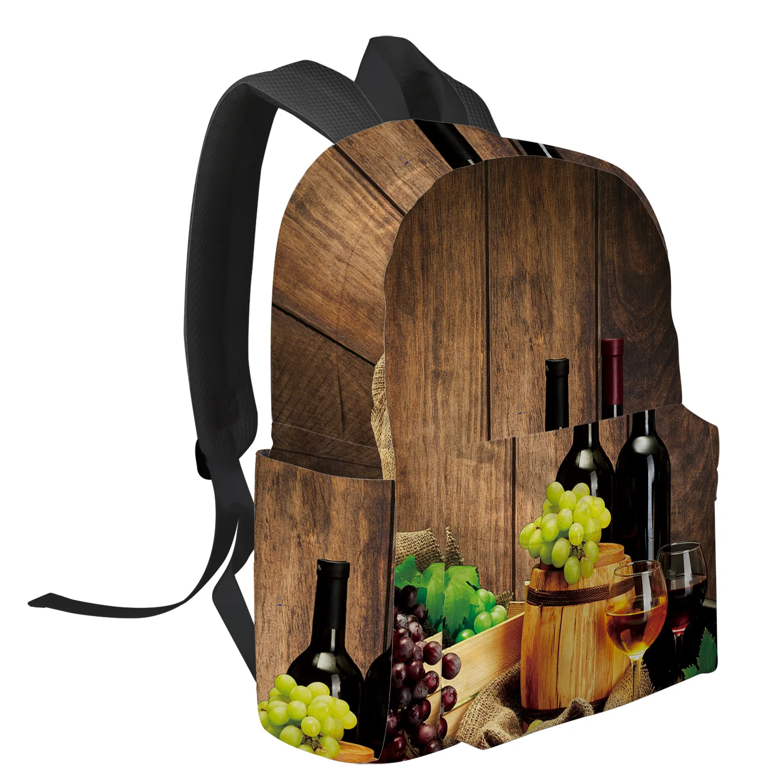 Wine Glass Wine Fruit Grapes Feminina Backpacks Teenagers Student School Bags Laptop Backpack Men Women Female Travel Mochila