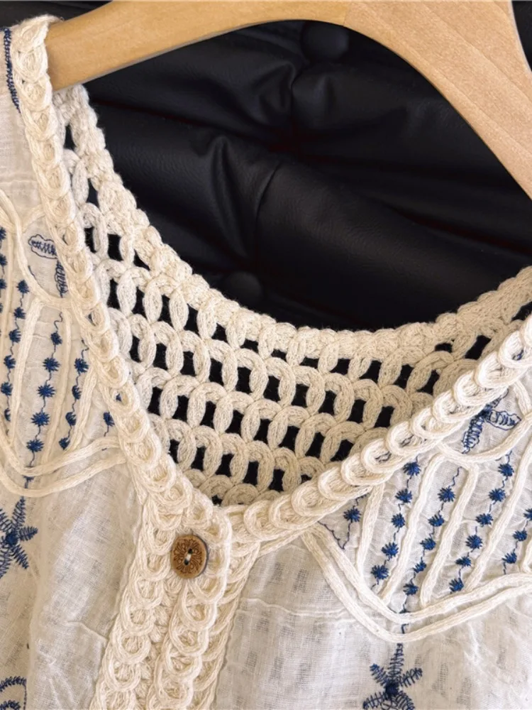 الكورية Sle ort Svel V-Ne محبوك سترة الجوف خارج التطريز الصيف رقيقة ملابس خارجية سترة المرأة Faion