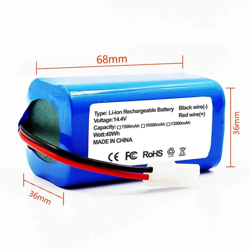 14.4V 13500mAh lithium ion battery, suitable for Xiaomi G1 Mi Essential MIJIA MJSTG1 robot vacuum Mop cleaner,18650 Battery Pack