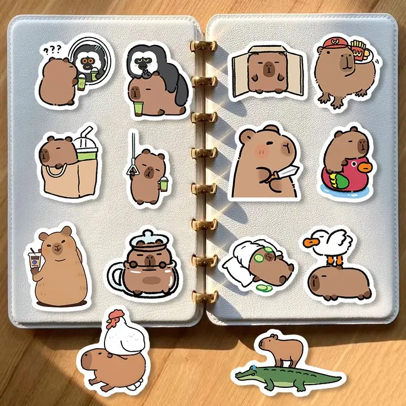 10/30/50Pcs Funny cute Capibala stickers small Capybara cartoon ledger suitcase refrigerator sticker