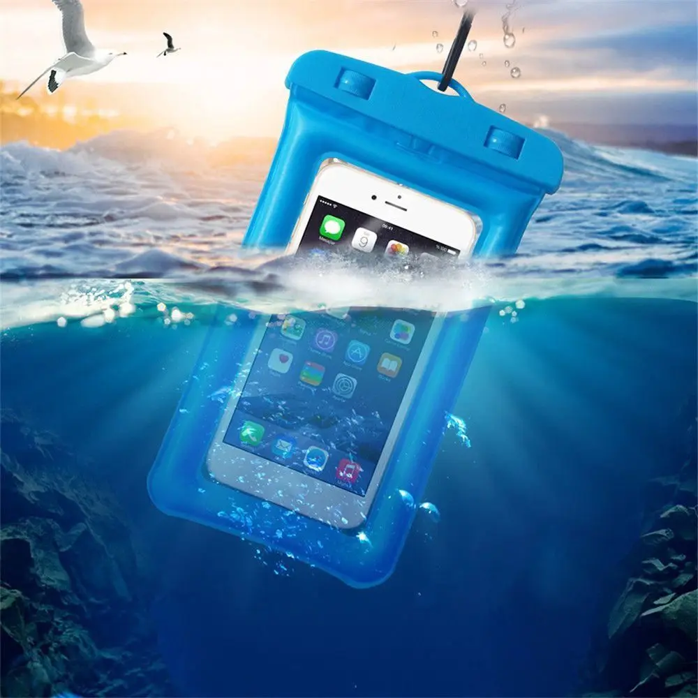 Universal Swimming Floating Airbag Phone Bags Touchscreen Transparent Diving Phone Case Shockproof Waterproof Phone Cover