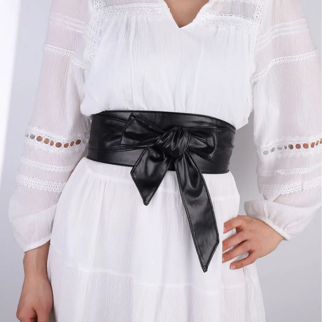 Women's Fashion Waist Cover Decoration Coat Dress Shirt Bow Tie Retro Casual Versatile Belt Accessories