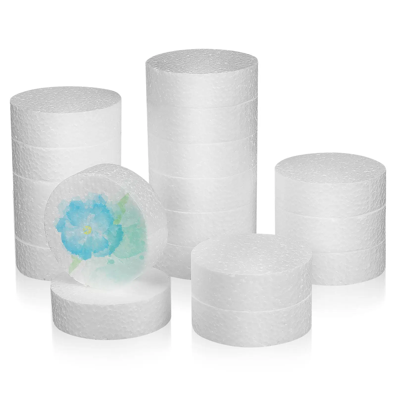 

Набор из 18 пенопластовых круглых заготовок для тортов: легко использовать, для практики выпечки, декора свадебных тортов, имитации тортов, для творческих проектов