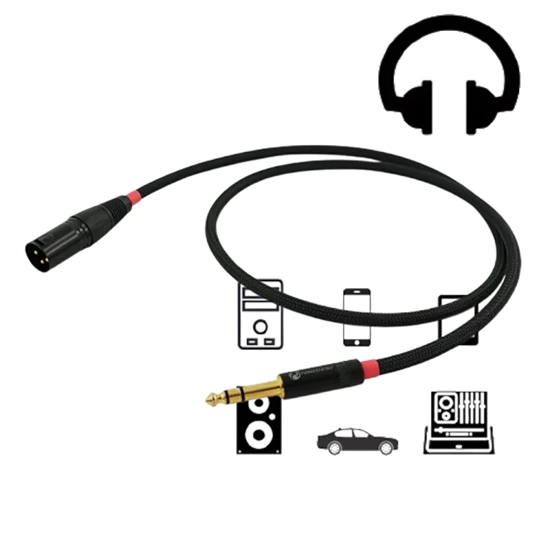 

Премиум HiFi 6,35 TRS к XLR Трехпроводный балансный соединительный кабель Black/Gold Edition ​ ​