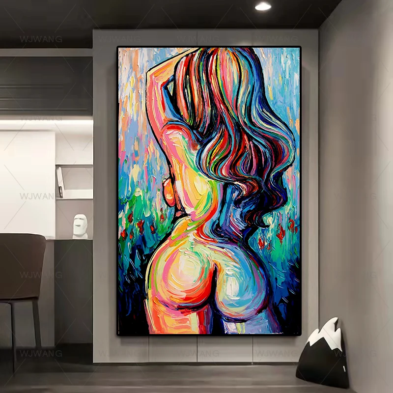 

Sexy Nude Woman Abstract Art Canvas Painting Wall Art Pictures Posters and Prints for Living Room Bedroom Home Decor