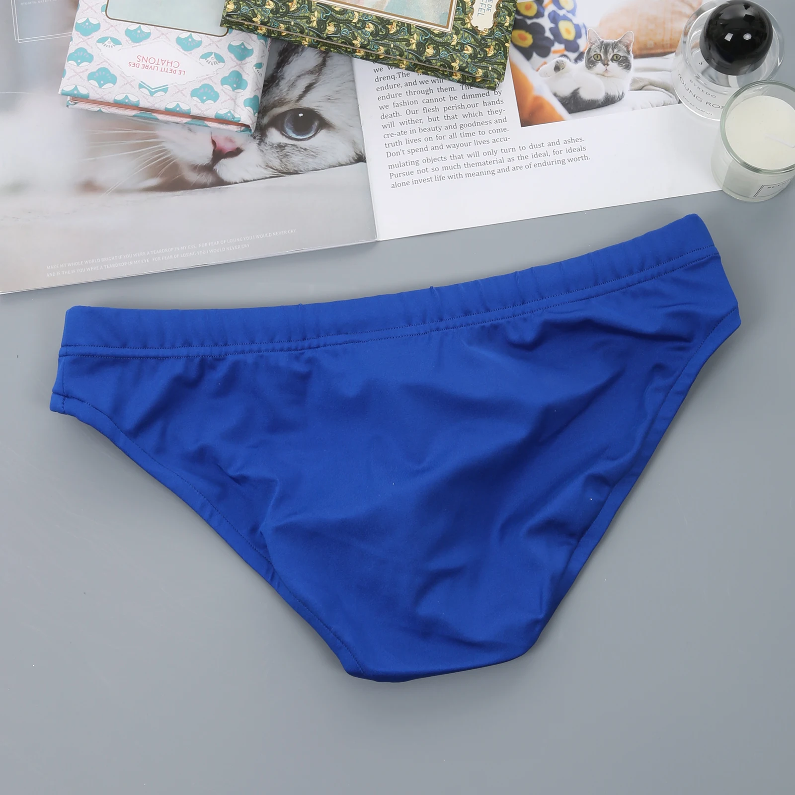 Herren-Slips mit niedriger Taille, Bikini-Unterwäsche mit Kordelzug, sexy Unterwäsche, weiche U-förmige Unterhose, lässiger Slip, klassisch für den Alltag – Detail 12