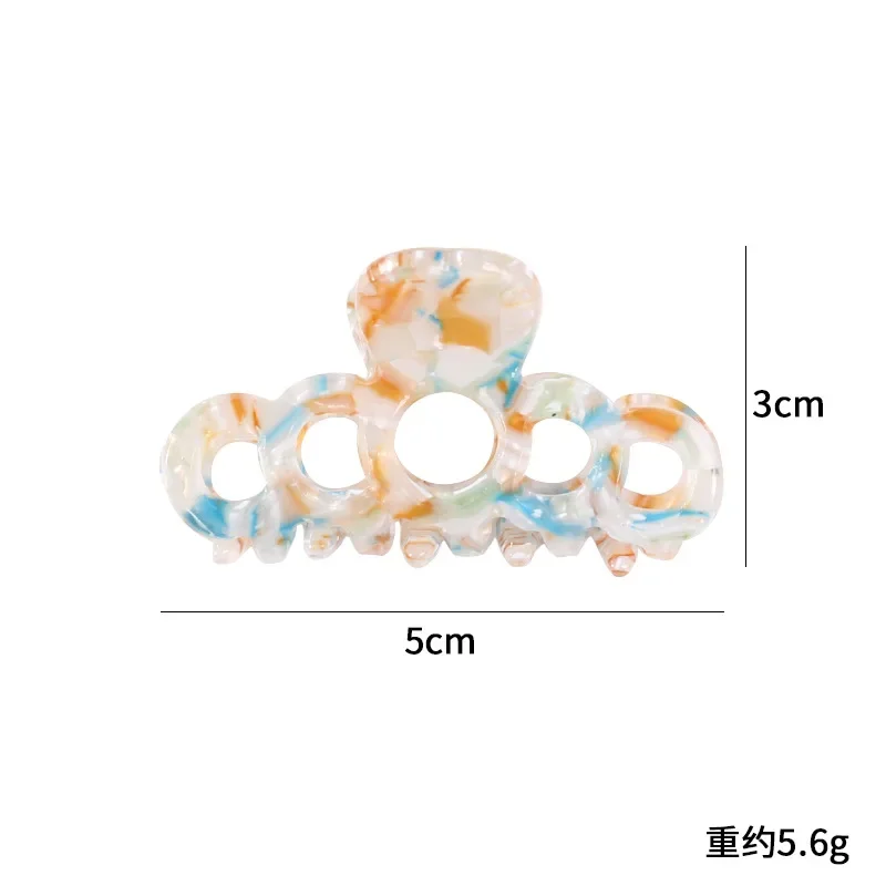 레트로 기하학적 할로우 서클 크랩 클로 클립, 한국 패션, 어린이 소녀 헤어 클립, 머리핀, 헤어 액세서리, 헤드웨어, 6 색