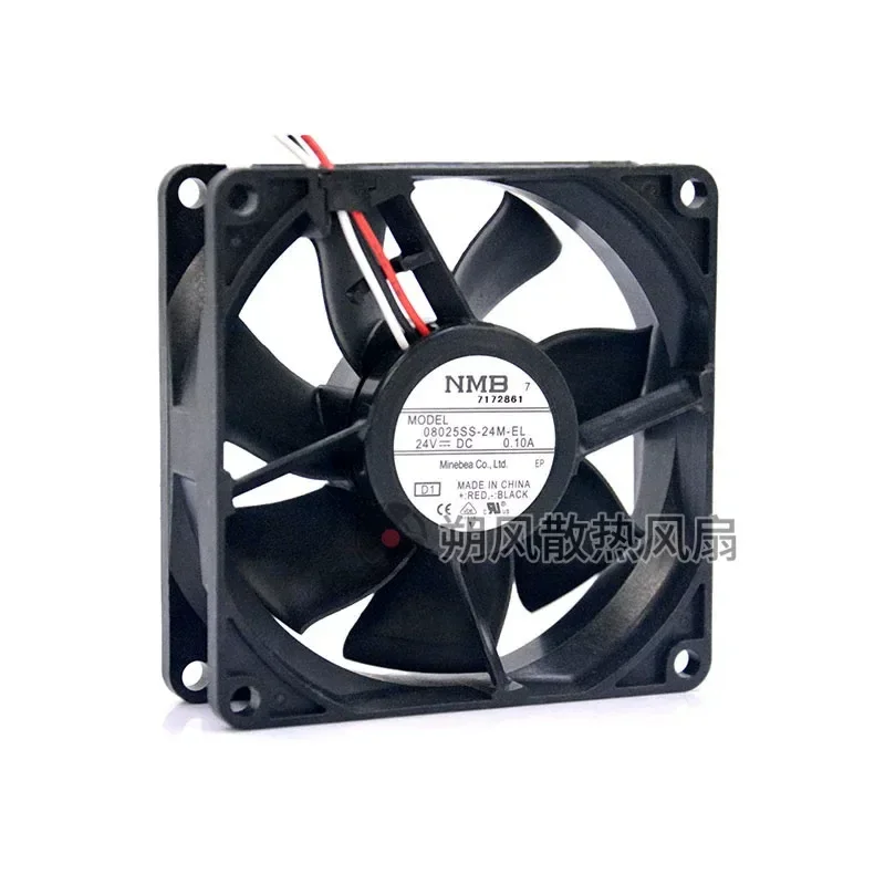 for NMB 08025SS-24M-EL 80mm 24V 0.1A 3-Wire DC Cooling Fan for Inverter Cabinet Industrial Equipment Heat Dissipation