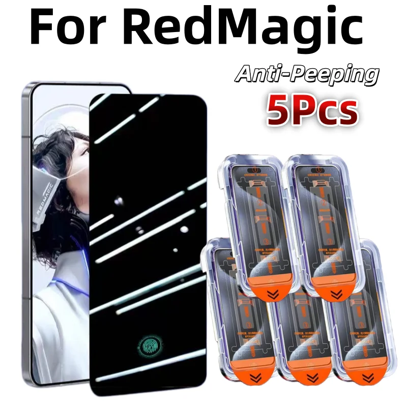 

5Pack Privacy Tempered Glass Screen Protector for RedMagic Series, Bubble-Free, Dust-Free, Easy Installation