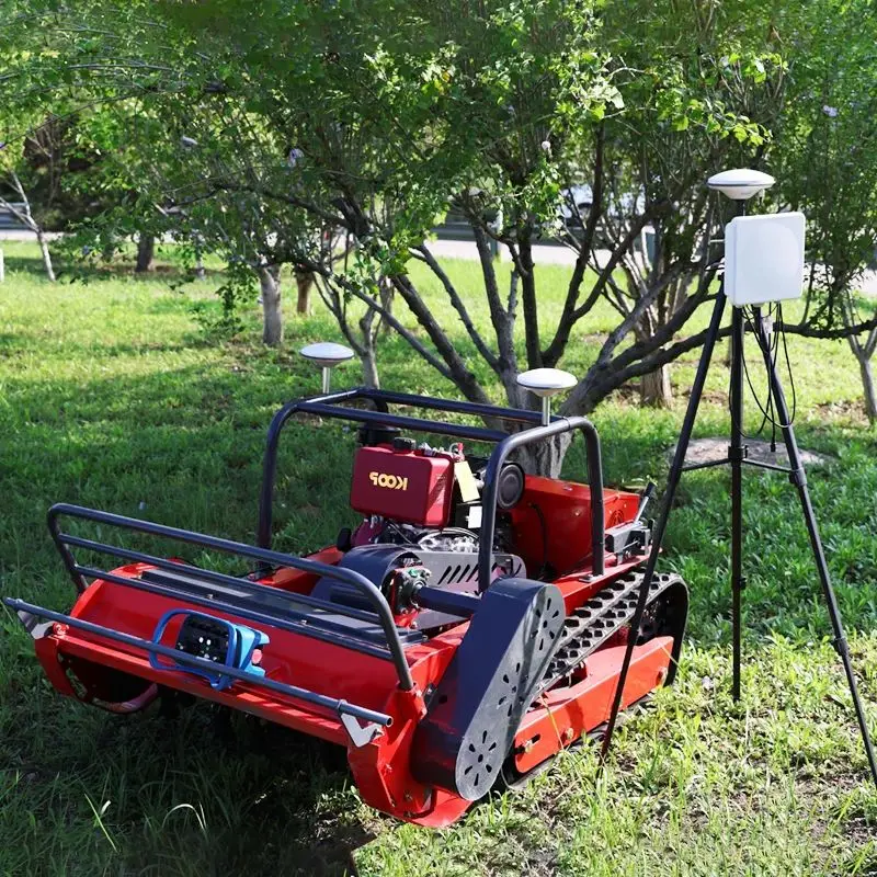

Customized High quality heavy-duty remote-controlled power lawn mower for agricultural and forestry weeding track type lawn mowe