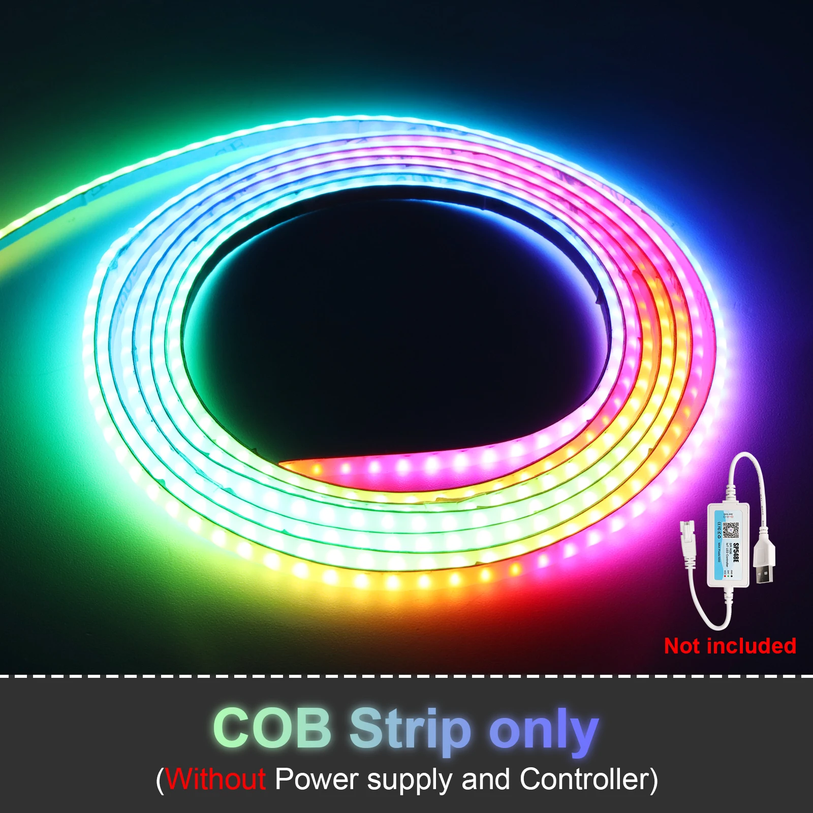 3mm Superdünner 5V WS2812B Adressierbarer COB LED-Streifen RGBIC Individuelle Pixelsteuerung RGB Flexibler LED-Streifen Hochdichte Traumfarben LED-Band