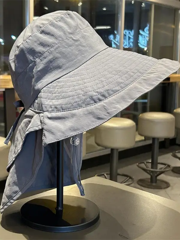 قبعة شمسية أصلية من سي سي بحافة كبيرة للحماية من الأشعة فوق البنفسجية، قبعة صيفية للنساء لحماية الرقبة، قبعة صيد للرحلات الخا... #1