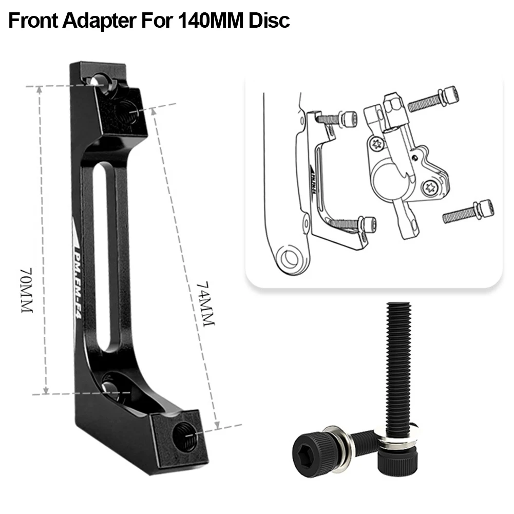 Sleek Black Finish on Aluminium Disk brake adapter calipers designed specifically for road bikes from fm pm type