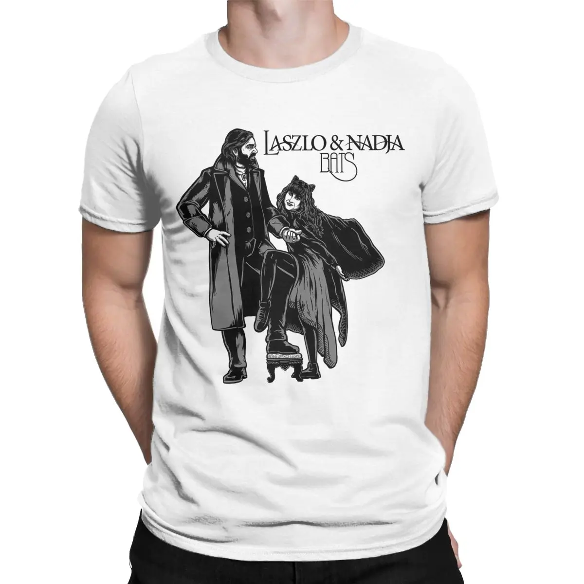 Laszlo & Nadja Album T-Shirts Men What We Do In The Shadows Novelty Cotton Tees Short Sleeve T Shirts Birthday Present Tops