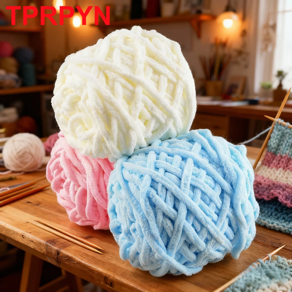 2Pcs Hand knitting Soft Polyester Yarn Bulky Roving Crochet thread knit Blanket sweater hat scarf line Crocheting bag slipper